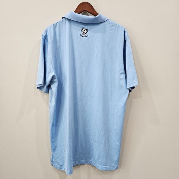 Peter Millar Mens Summer Comfort Polo Shirt Large Blue Logo Stretch Golf Preppy - Picture 7 of 11